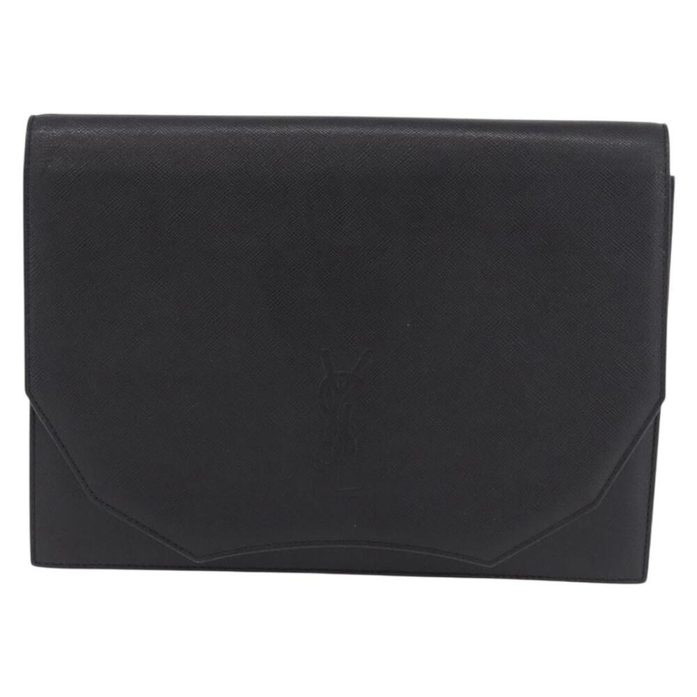 Saint Laurent Leather Clutch Black